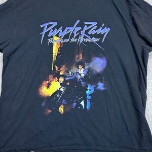 Purple Rain T-Shirt Prince The Revolution Adult 2XL Black Short Sleeve Tee‎ Mens